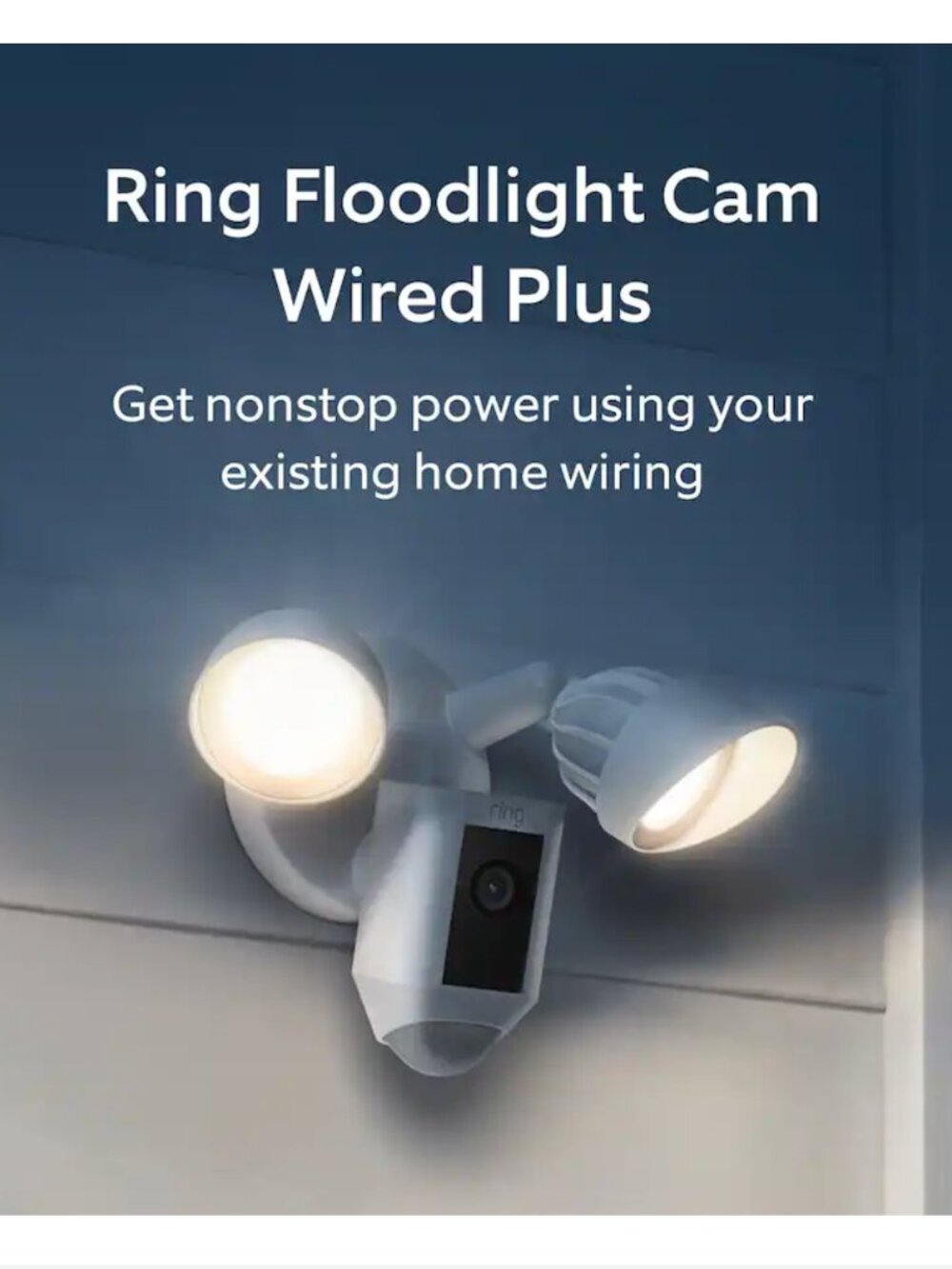 Ring - Floodlight Cam Plus Outdoor Wired 1080p Surveillance Camera - White